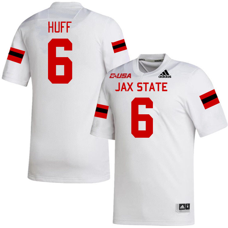 #6 Tyler Huff Jacksonville State Gamecocks College Football Jerseys Stitched-White